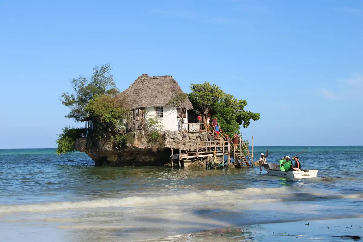 Seaside Restaurant on a Rock in Zanzibar